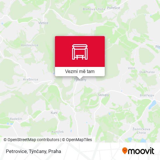 Petrovice, Týnčany mapa