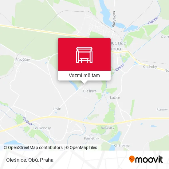 Olešnice, Obú mapa