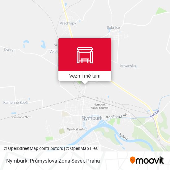 Nymburk, Průmyslová Zóna Sever mapa