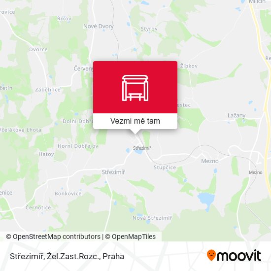 Střezimíř, Žel.Zast.Rozc. mapa