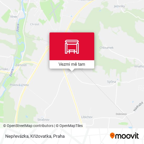 Nepřevázka, Křižovatka mapa