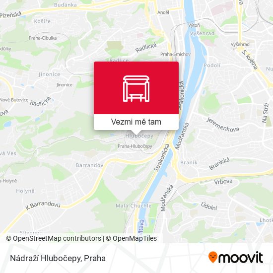 Nádraží Hlubočepy mapa
