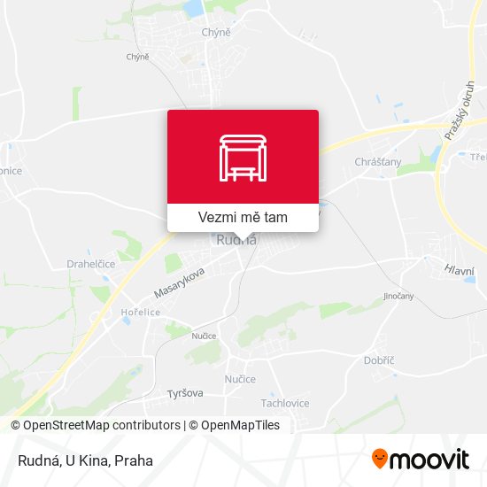 Rudná, U Kina mapa