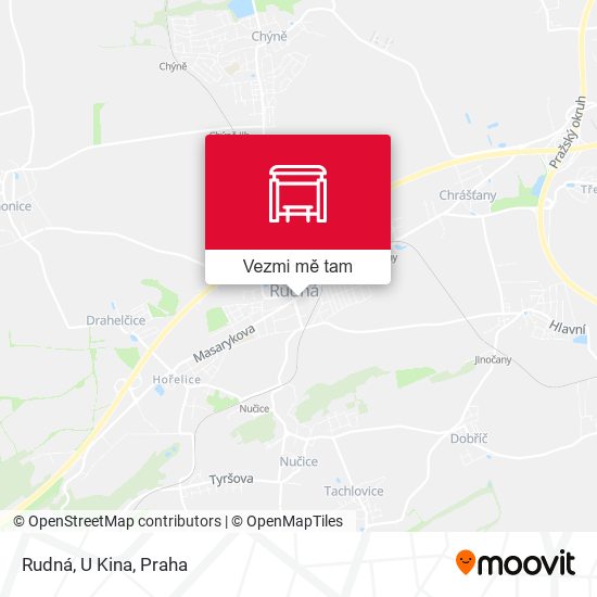 Rudná, U Kina mapa
