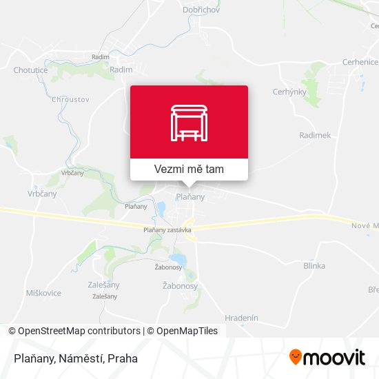 Plaňany, Náměstí mapa
