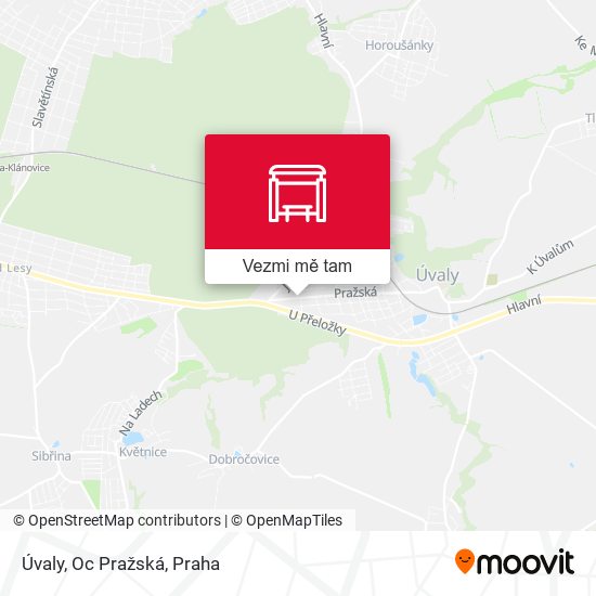 Úvaly, Oc Pražská mapa