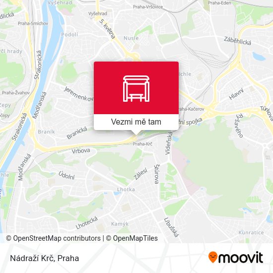 Nádraží Krč mapa