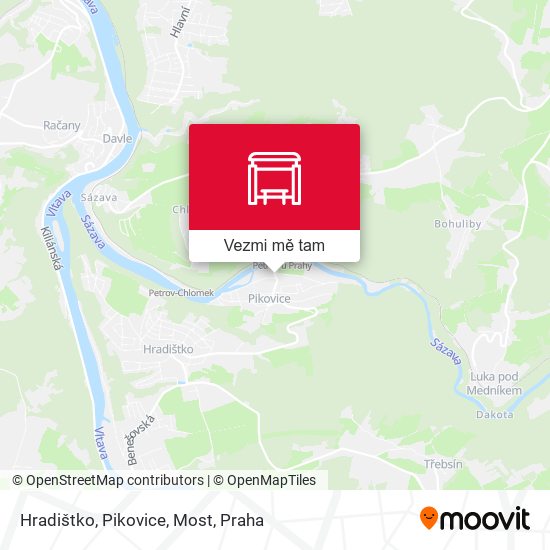 Hradištko, Pikovice, Most mapa