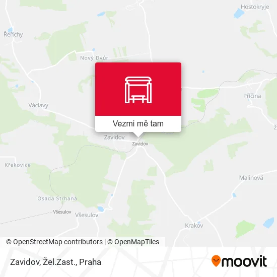 Zavidov, Žel.Zast. mapa