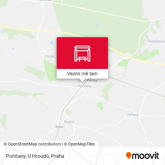 Poříčany, U Hroudů mapa