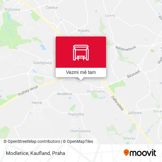 Modletice, Kaufland mapa