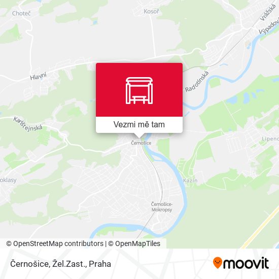 Černošice, Žel.Zast. mapa