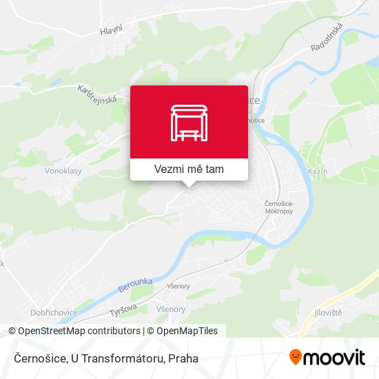 Černošice, U Transformátoru mapa