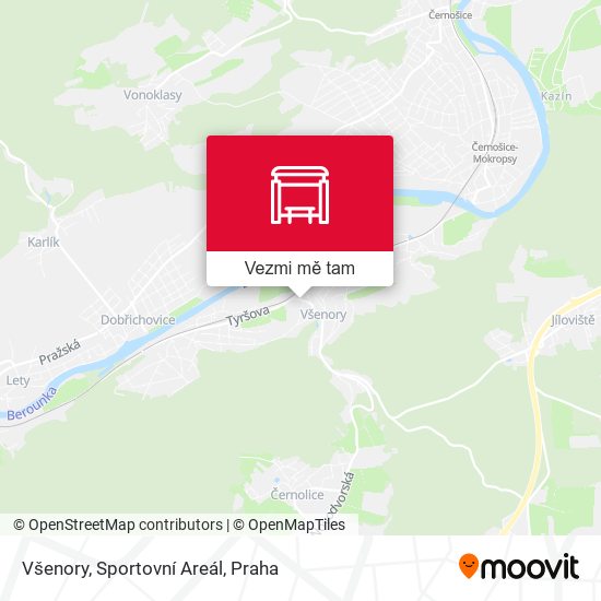 Všenory, Sportovní Areál mapa