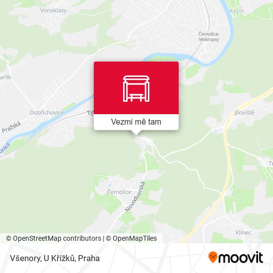 Všenory, U Křížků mapa