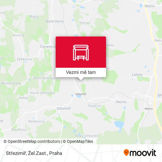 Střezimíř, Žel.Zast. mapa