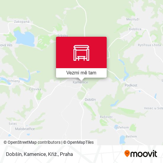 Dobšín, Kamenice, Křiž. mapa