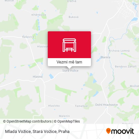 Mladá Vožice, Stará Vožice mapa