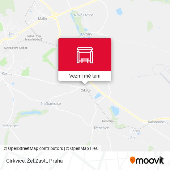 Církvice, Žel.Zast. mapa