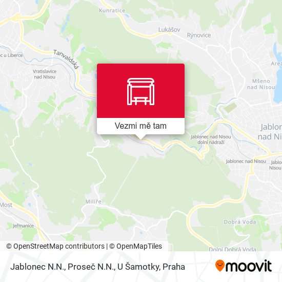 Jablonec N.N., Proseč N.N., U Šamotky mapa