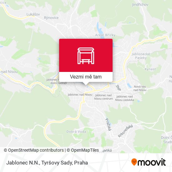 Jablonec N.N., Tyršovy Sady mapa