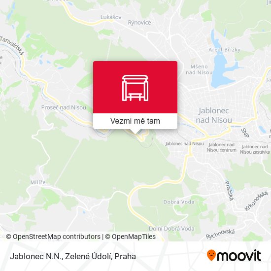 Jablonec N.N., Zelené Údolí mapa