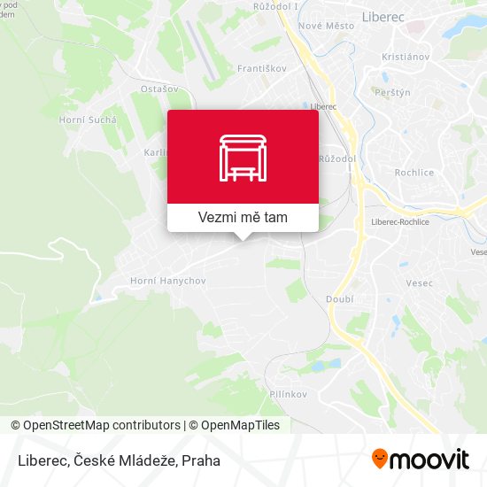 Liberec, České Mládeže mapa