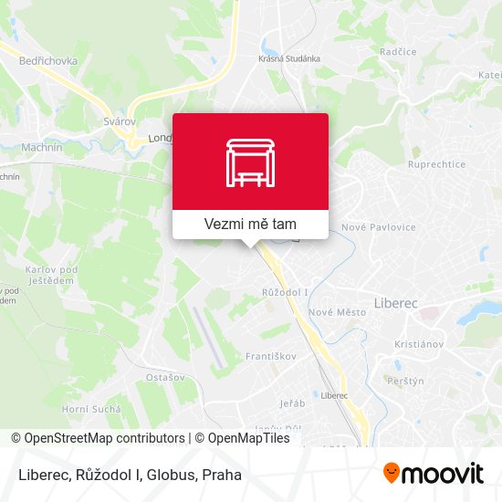 Liberec, Růžodol I, Globus mapa