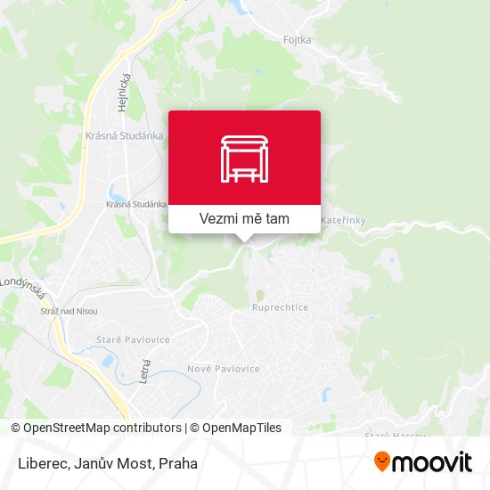 Liberec, Janův Most mapa
