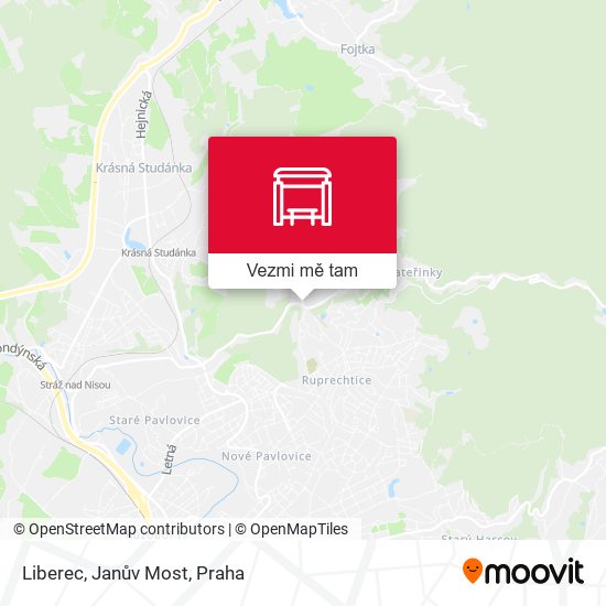 Liberec, Janův Most mapa