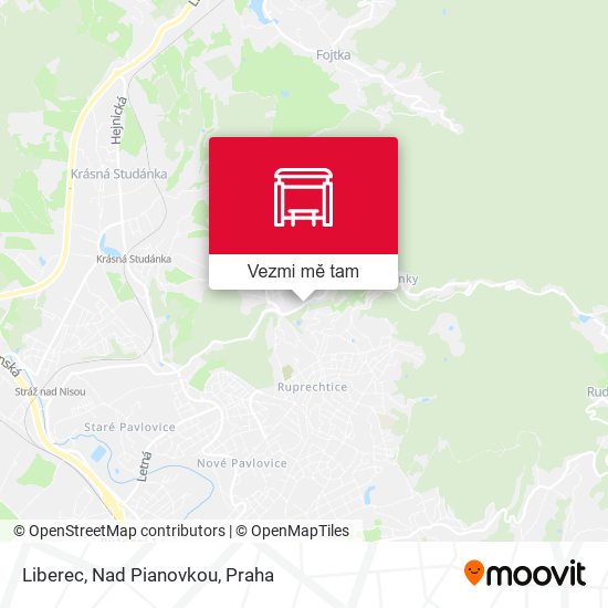 Liberec, Nad Pianovkou mapa