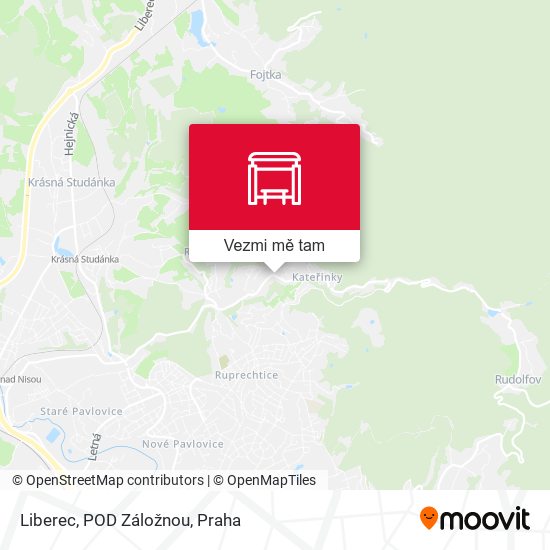 Liberec, POD Záložnou mapa