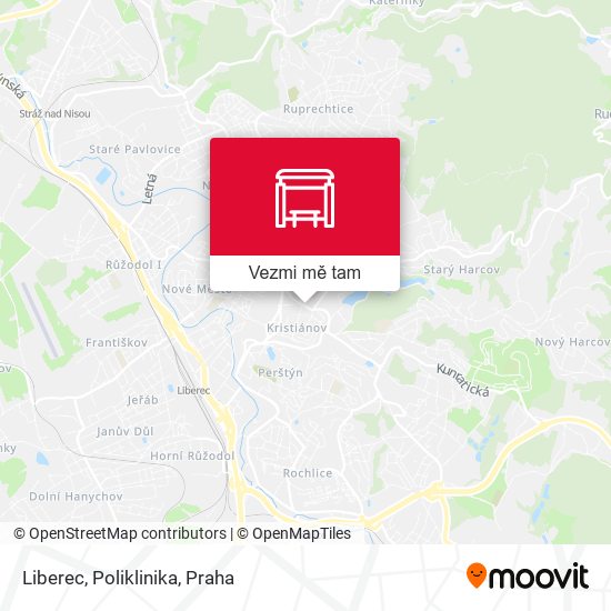 Liberec, Poliklinika mapa