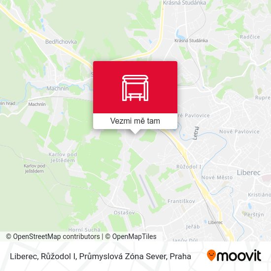 Liberec, Růžodol I, Průmyslová Zóna Sever mapa
