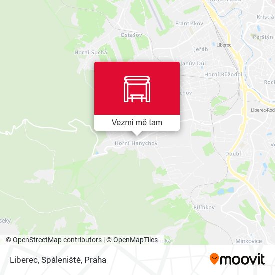 Liberec, Spáleniště mapa
