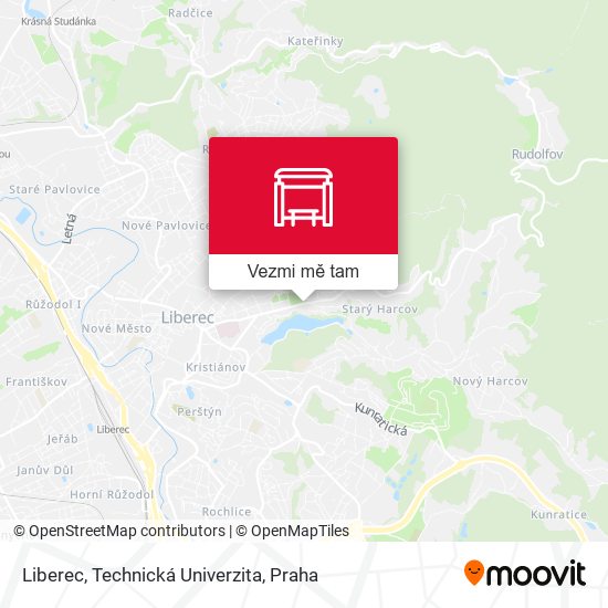 Liberec, Technická Univerzita mapa