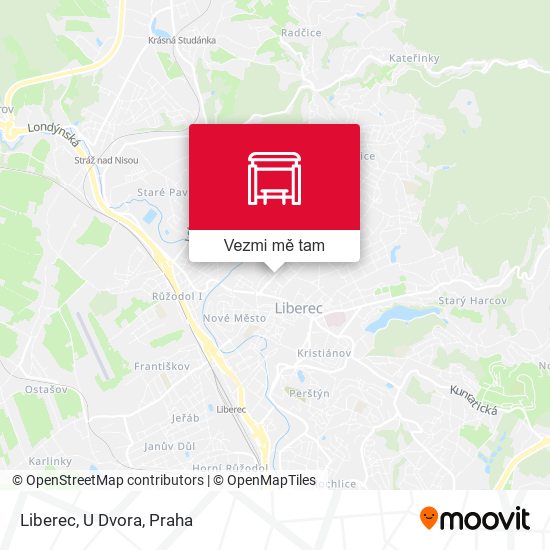 Liberec, U Dvora mapa