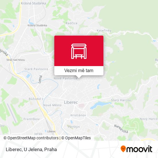 Liberec, U Jelena mapa