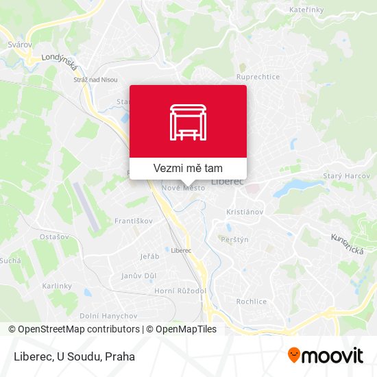 Liberec, U Soudu mapa