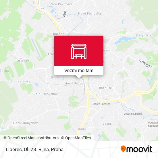 Liberec, Ul. 28. Října mapa