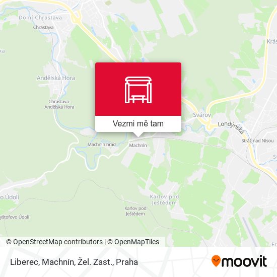 Liberec, Machnín, Žel. Zast. mapa