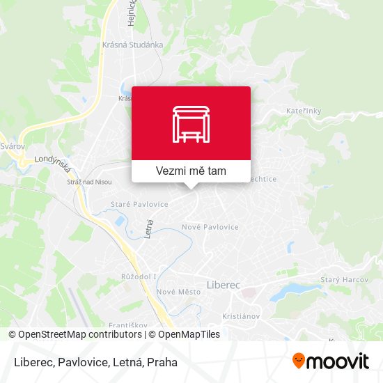 Liberec, Pavlovice, Letná mapa