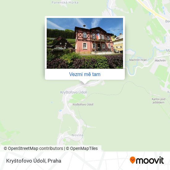 Kryštofovo Údolí mapa
