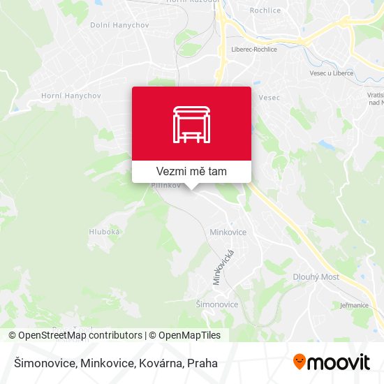 Šimonovice, Minkovice, Kovárna mapa