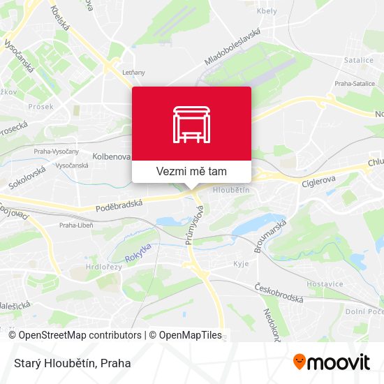 Starý Hloubětín mapa