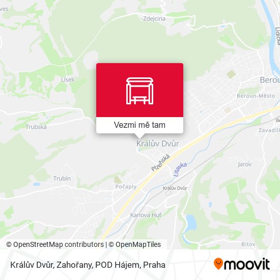 Králův Dvůr, Zahořany, POD Hájem mapa