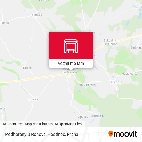 Podhořany U Ronova, Hostinec mapa