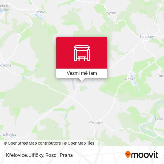 Křelovice, Jiřičky, Rozc. mapa