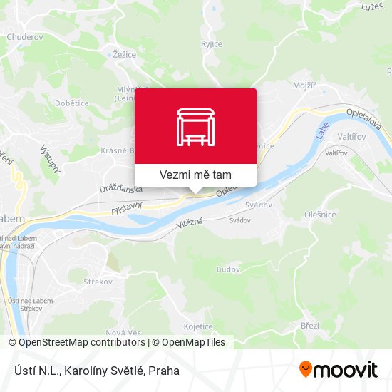 Ústí N.L., Karolíny Světlé mapa
