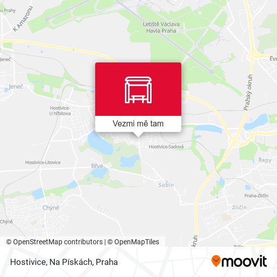 Hostivice, Na Pískách mapa